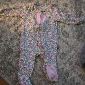 Carter's Floral Footie with Pink Heart